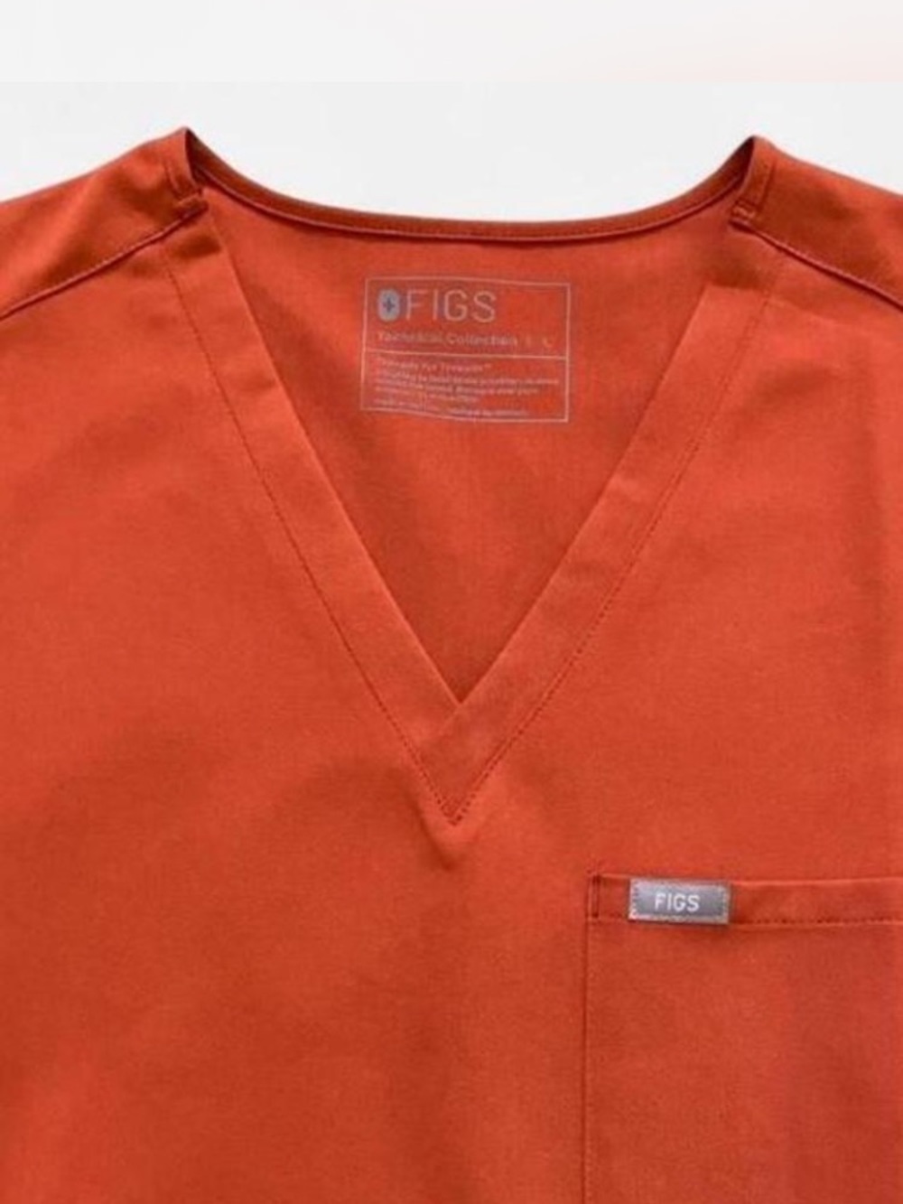 FIGS Catarina scrub top V-Neck Top in Terracotta Women’s Size Large - Picture 4 of 8